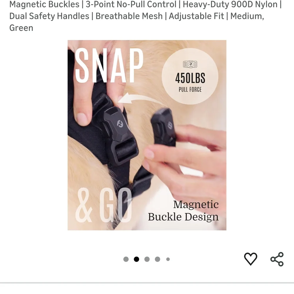 Padded Dog Harness in Glacier Green - Picture 2 of 6